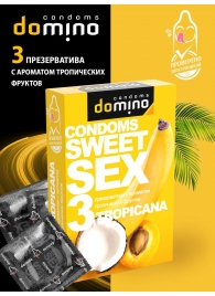 Презервативы для орального секса DOMINO Sweet Sex с ароматом тропических фруктов - 3 шт. - Domino - купить с доставкой в Северске