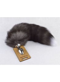 Серебристая анальная пробка с пушистым хвостиком - Sitabella - купить с доставкой в Северске