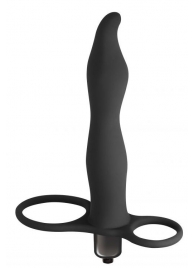 Черная вибронасадка для двойного проникновения Flirtini - 15,9 см. - Lola Games - купить с доставкой в Северске