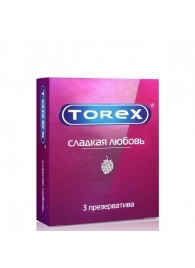 Презервативы Torex  Сладкая любовь  с ароматом клубники - 3 шт. - Torex - купить с доставкой в Северске