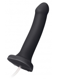 Черный фаллос с имитацией эякуляции Silicon Cum Dildo L - 19,6 см. - Strap-on-me - купить с доставкой в Северске