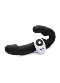 Черный безремневой страпон Urge Silicone Strap On с пультом ДУ - 24 см. - XR Brands - купить с доставкой в Северске