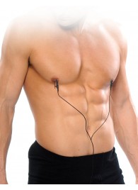 Черные электрические зажимы для сосков Shock Therapy Nipple Clamps - Pipedream - купить с доставкой в Северске