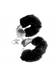 Металлические наручники Furry Love Cuffs с черным мехом - Pipedream - купить с доставкой в Северске