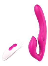 Ярко-розовый безремневой страпон REMOTE DOUBLE DIPPER - 22 см. - Dream Toys - купить с доставкой в Северске