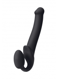Черный безремневой страпон Silicone Bendable Strap-On M - Strap-on-me - купить с доставкой в Северске