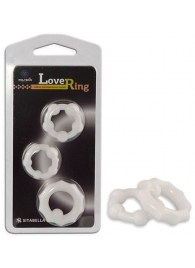 Набор из 3 белых рельефных эрекционных колец - Sitabella - в Северске купить с доставкой