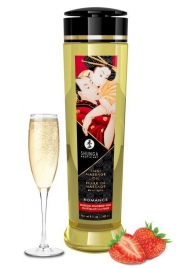 Массажное масло с ароматом клубники и шампанского Romance - 240 мл. - Shunga - купить с доставкой в Северске
