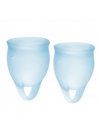Набор голубых менструальных чаш Feel confident Menstrual Cup - Satisfyer - купить с доставкой в Северске