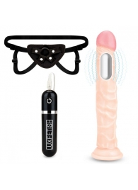 Регулируемые трусики с вибрирующей насадкой - 21 см. - Lux Fetish - купить с доставкой в Северске