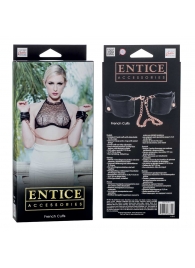 Черные мягкие наручники Entice French Cuffs с цепью - California Exotic Novelties - купить с доставкой в Северске