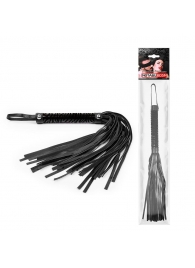 Черная гладкая плеть-флоггер с ручкой - 40 см. - Notabu - купить с доставкой в Северске