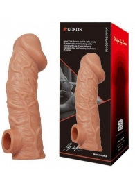 Телесная насадка на фаллос с отверстием для мошонки EXTREME SLEEVE - 17,6 см. - KOKOS - в Северске купить с доставкой