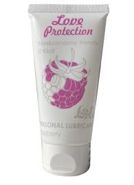 Лубрикант на водной основе с ароматом малины Love Protection Raspberry - 50 мл. - Lola Games - купить с доставкой в Северске