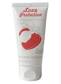 Лубрикант на водной основе с ароматом малины Love Protection Strawberry - 50 мл. - Lola Games - купить с доставкой в Северске