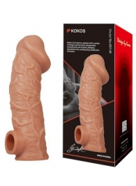 Телесная насадка на фаллос с фиксацией мошонки EXTREME SLEEVE - 15,6 см. - KOKOS - в Северске купить с доставкой