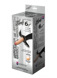 Пояс-трусики с насадкой Glamour - 17 см. - LOVETOY (А-Полимер) - купить с доставкой в Северске