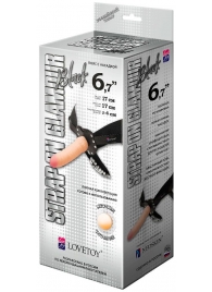 Пояс-трусики с насадкой Glamour - 17 см. - LOVETOY (А-Полимер) - купить с доставкой в Северске