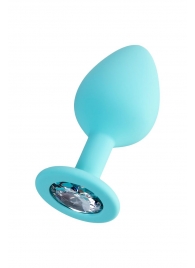 Мятная анальная втулка Brilliant с прозрачным кристаллом - 8 см. - ToyFa - купить с доставкой в Северске