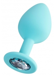 Мятная анальная втулка Brilliant с прозрачным кристаллом - 8 см. - ToyFa - купить с доставкой в Северске