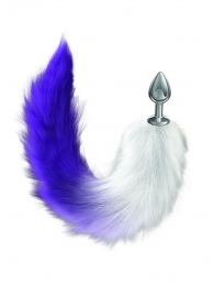 Серебристая анальная пробка с фиолетовым хвостом Galaxy - Lola Games - купить с доставкой в Северске