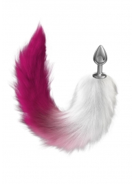 Серебристая анальная пробка с розовым хвостом Starlit - Lola Games - купить с доставкой в Северске