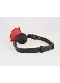 Черный кляп-шар с розой - Sitabella - купить с доставкой в Северске