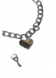 Серебристый ошейник Embrace с ключиком - Lola Games - купить с доставкой в Северске