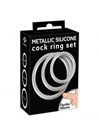Набор из 3 эрекционных колец под металл Metallic Silicone Cock Ring Set - Orion - в Северске купить с доставкой