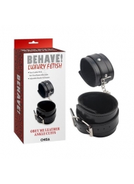Черные оковы на ноги Obey Me Leather Ankle Cuffs - Chisa - купить с доставкой в Северске