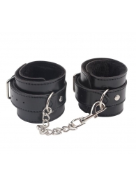 Черные оковы на ноги Obey Me Leather Ankle Cuffs - Chisa - купить с доставкой в Северске