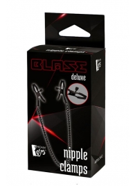 Черные зажимы на соски на цепочке BLAZE DELUXE NIPPLE CLAMPS - Dream Toys - купить с доставкой в Северске