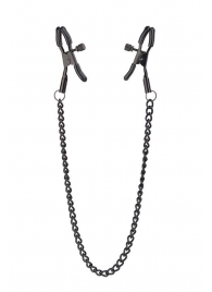Черные зажимы на соски на цепочке BLAZE DELUXE NIPPLE CLAMPS - Dream Toys - купить с доставкой в Северске