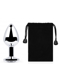 Серебристая анальная пробка с прозрачным стразом - 7,2 см. - Anal Jewelry Plug - купить с доставкой в Северске