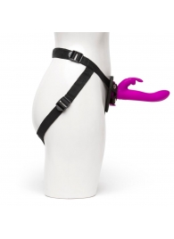 Лиловый страпон Rechargeable Vibrating Strap-On Harness Set - 17,6 см. - Happy Rabbit - купить с доставкой в Северске