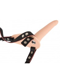 Телесный поясной страпон с вибрацией Vibrating Strap-On - 15,7 см. - Orion - купить с доставкой в Северске