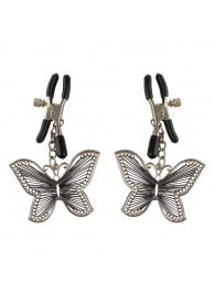 Зажимы на соски с бабочками Butterfly Nipple Clamps - Pipedream - купить с доставкой в Северске