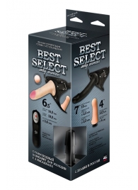 Черный женский пояс BEST SELECT с 3 насадками и вибрацией - LOVETOY (А-Полимер) - купить с доставкой в Северске