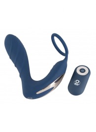 Синий вибростимулятор простаты с кольцом - 14,5 см. - Orion - в Северске купить с доставкой