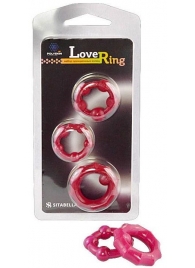 Набор из 3 малиновых рельефных эрекционных колец - Sitabella - в Северске купить с доставкой