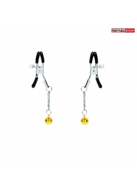 Оригинальные зажимы на соски с желтыми шариками - Notabu - купить с доставкой в Северске