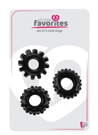 Набор из 3 черных эрекционных колец SET OF 3 COCKRINGS - Dream Toys - в Северске купить с доставкой