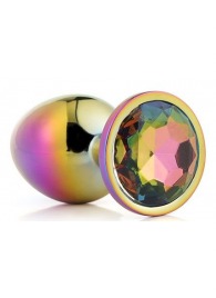Голографическая анальная втулка с радужным кристаллом - 7,1 см. - Dream Toys - купить с доставкой в Северске