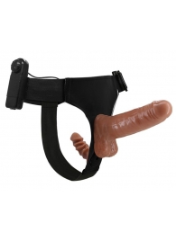 Страпон с вагинальной пробкой и вибрацией Ultra Passionate Harness - 16 см. - Baile - купить с доставкой в Северске
