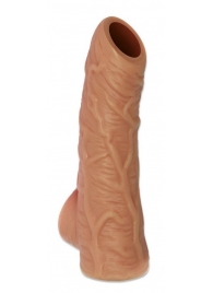 Телесная открытая насадка-реалистик с подхватом мошонки Nude Sleeve L - 14 см. - KOKOS - в Северске купить с доставкой