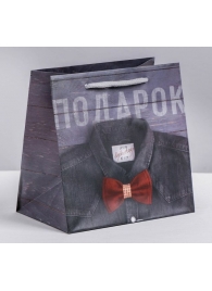 Ламинированный квадратный пакет «Мужской стиль» - 14 х 14 х 9 см. - Сима-Ленд - купить с доставкой в Северске