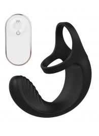 Черный анальный стимулятор с эрекционными кольцами Remote Couple Teaser - Dream Toys - в Северске купить с доставкой