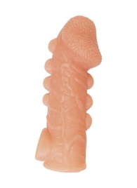 Телесная закрытая насадка с шишечками Cock Sleeve Size S - 13,8 см. - KOKOS - в Северске купить с доставкой