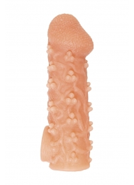 Телесная закрытая насадка с пучками шишечек Cock Sleeve Size L - 17,6 см. - KOKOS - в Северске купить с доставкой
