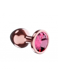 Пробка цвета розового золота с малиновым кристаллом Diamond Ruby Shine S - 7,2 см. - Lola Games - купить с доставкой в Северске